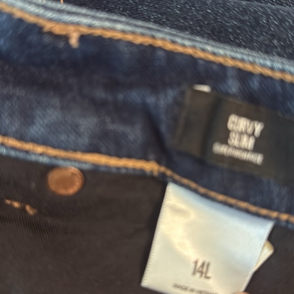 Express Dark Blue Kirby Slim, super high-rise jeans - Picture 7 of 7